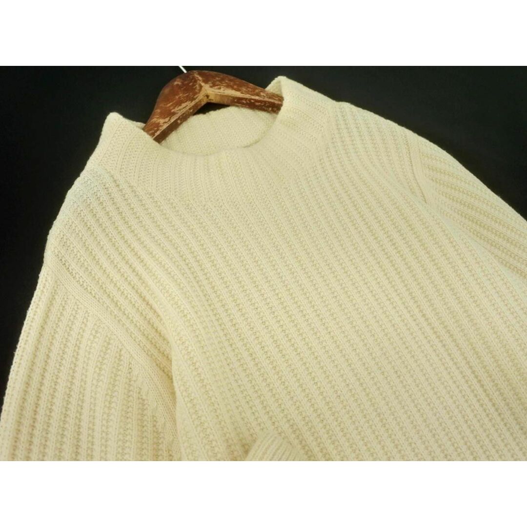 ビューティアンドユース リブ編みニット セーター オフホワイト アンゴラウール