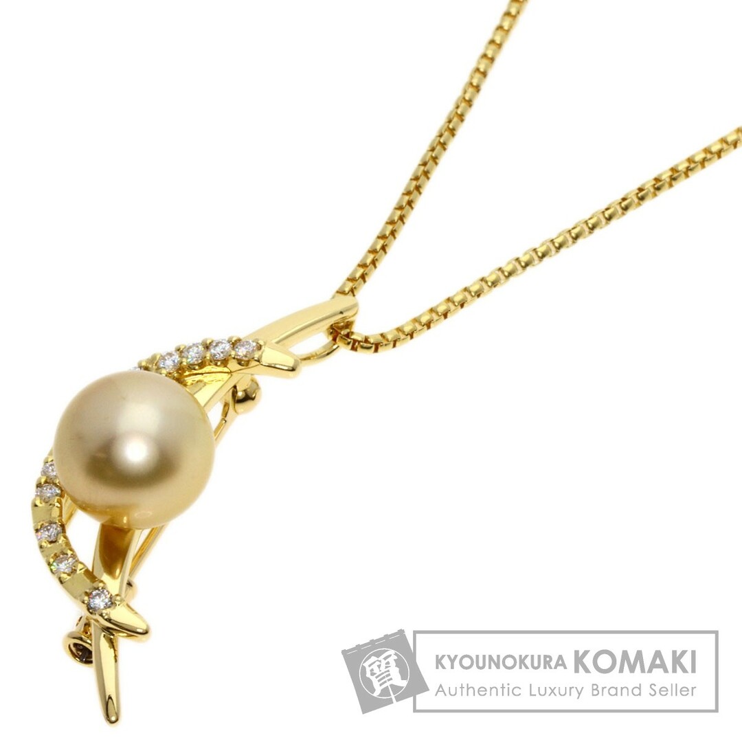 SELECT JEWELRY ゴールデンパール　真珠 ダイヤモンド 2WAY ブローチ ネックレス K18YG レディース3ヶ月