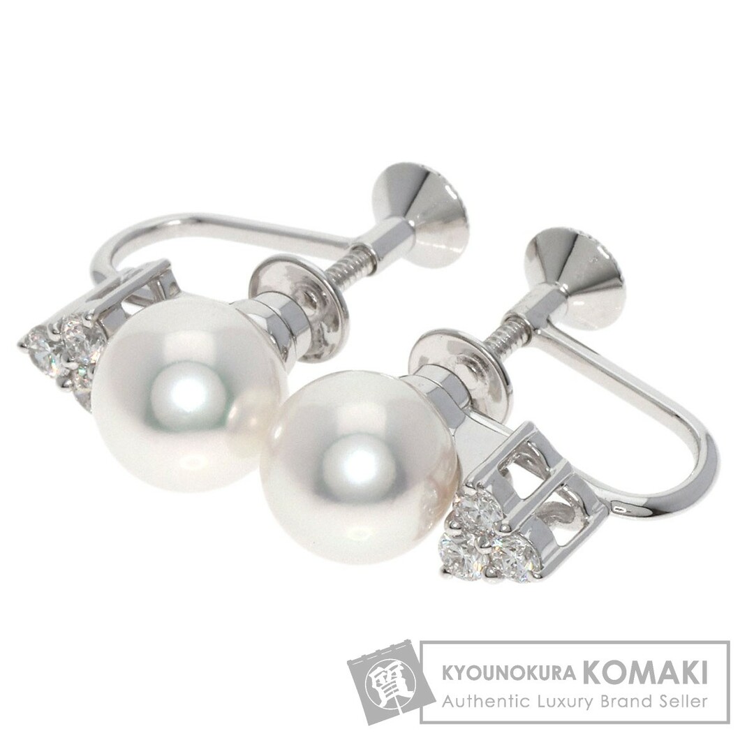 MIKIMOTO アコヤパール 真珠 ダイヤモンド イヤリング K18WG レディース50620229ブランド