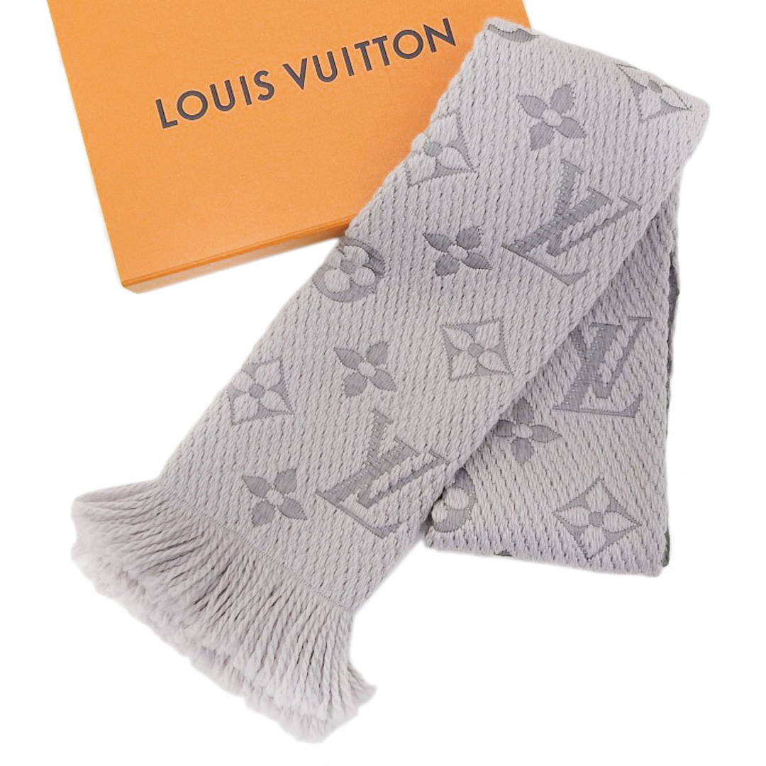 【本物保証】 箱付 超美品 ルイヴィトン LOUIS VUITTON モノグラム エシャルプ ロゴマニア マフラー ウール シルク グリペルル M74742―カラー