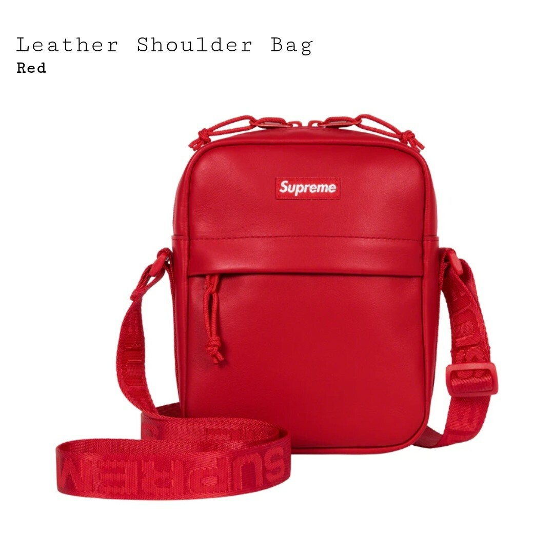 Supreme - Supreme Leather Shoulder Bag Redの通販 by ジェーン's