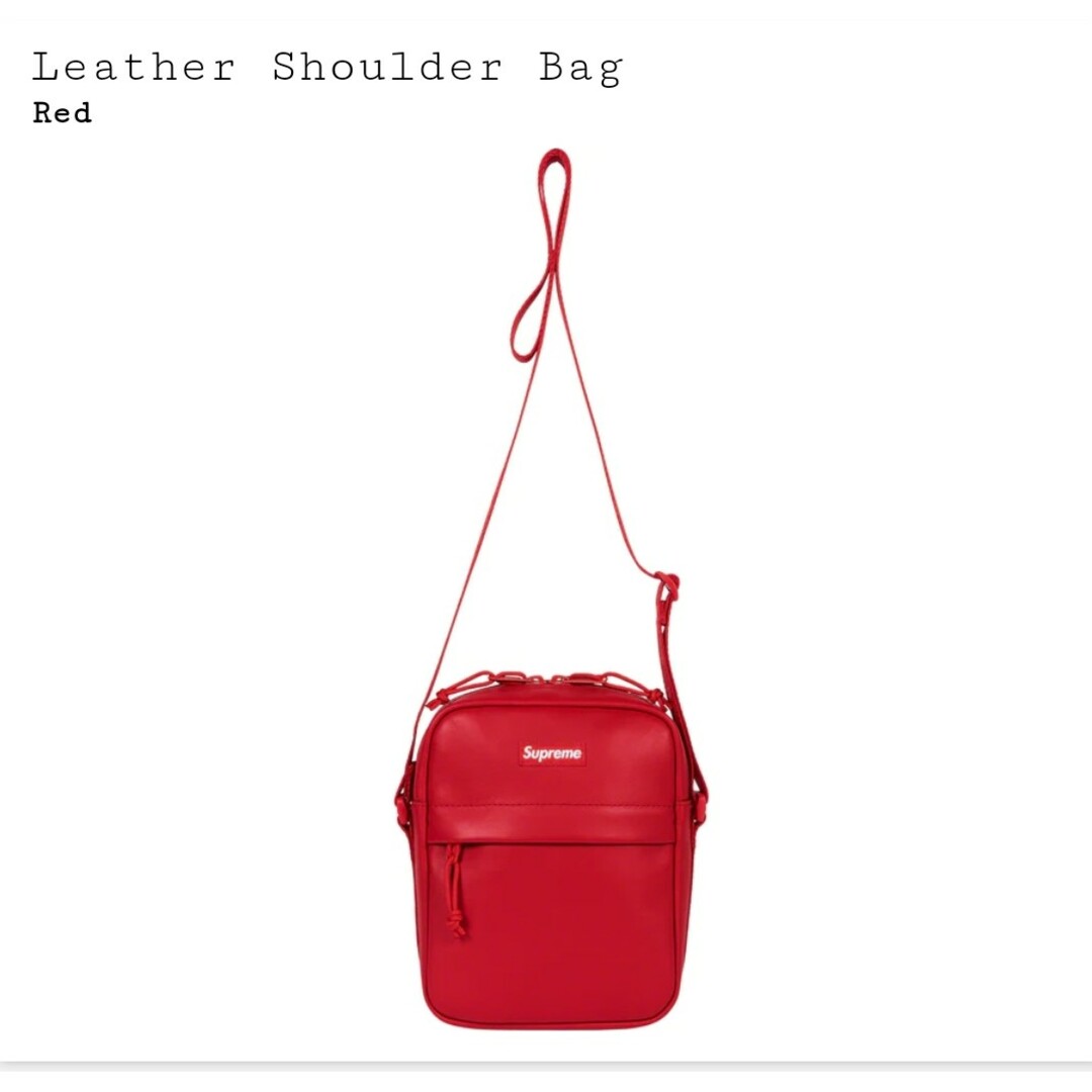 Supreme Leather Shoulder Bag red