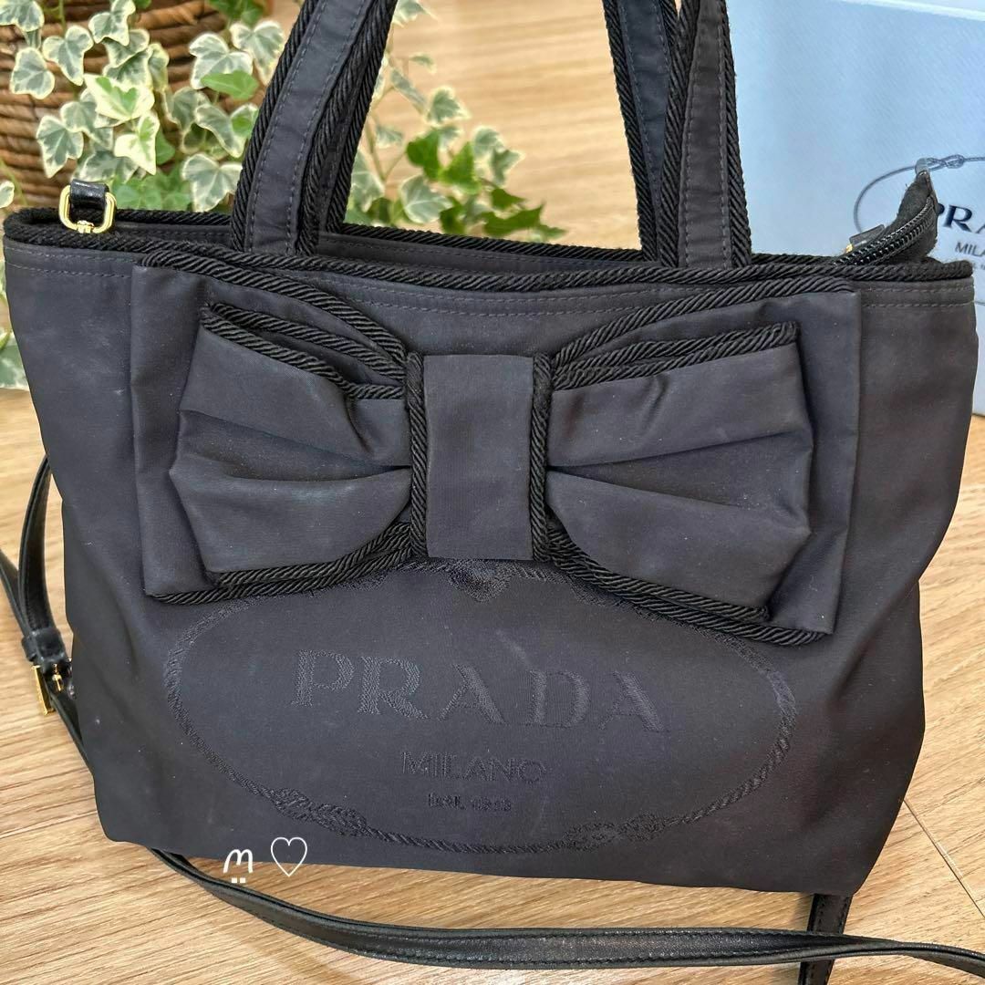 PRADA プラダ リボン　バッグ　ナイロントートバッグ　ハンドバック