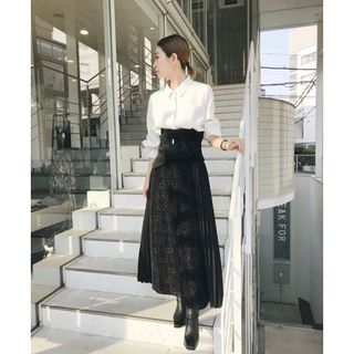 RIM.ARK - 新品 リムアーク フレアボリュームロングスカート カーキ 36