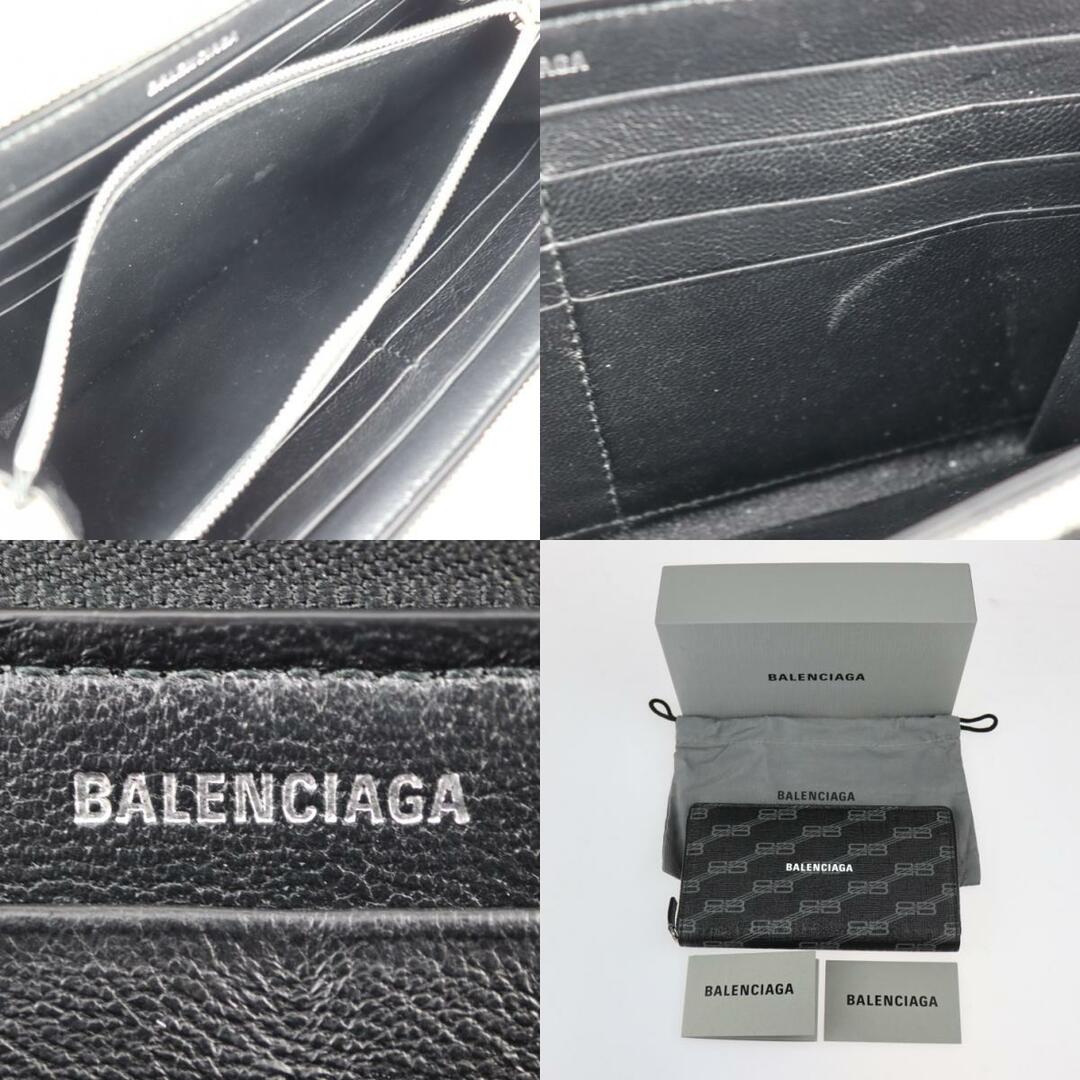 【未使用級】BALENCIAGA BBモノグラム ラウンドファスナー 長財布 黒