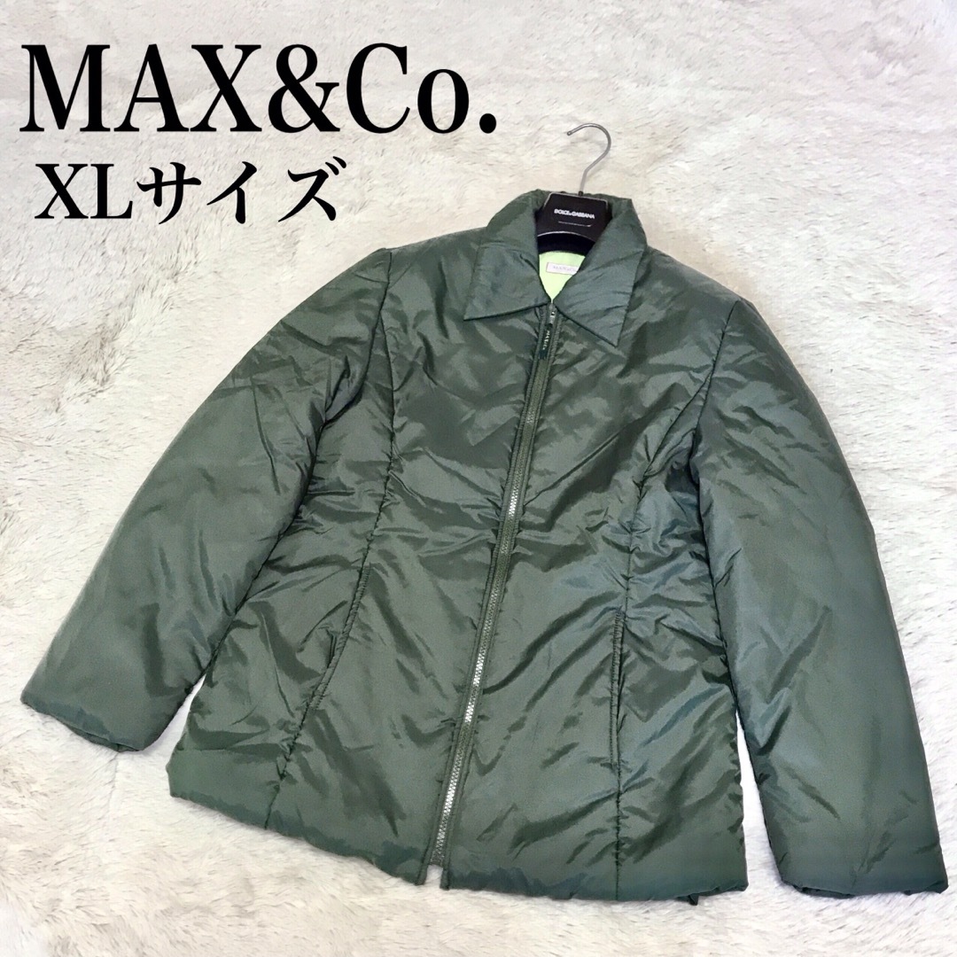 みららショップMaxMara美品 大きいサイズ MAX&Co. ダウンジャケット ブルゾン グリーン 中綿
