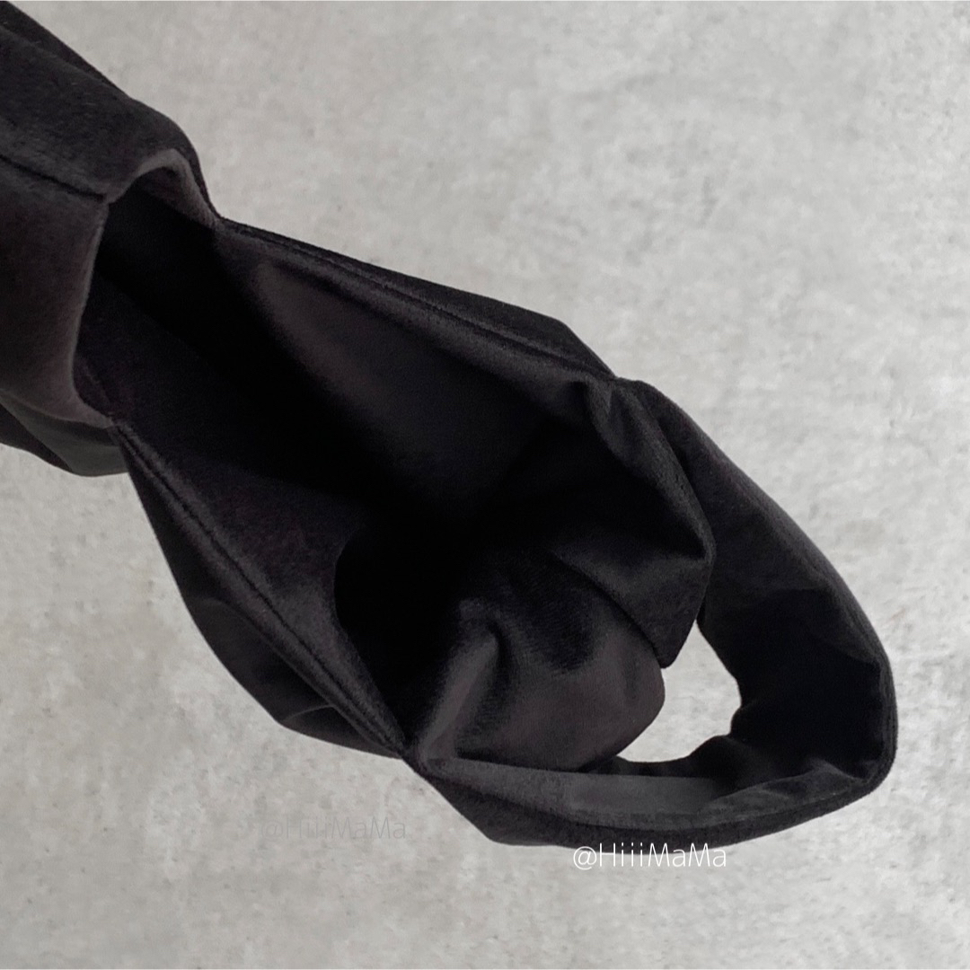アシメ ハンドル ベロアバッグ ハンドバッグ ブラック 黒 デート シンプル メンズのバッグ(エコバッグ)の商品写真