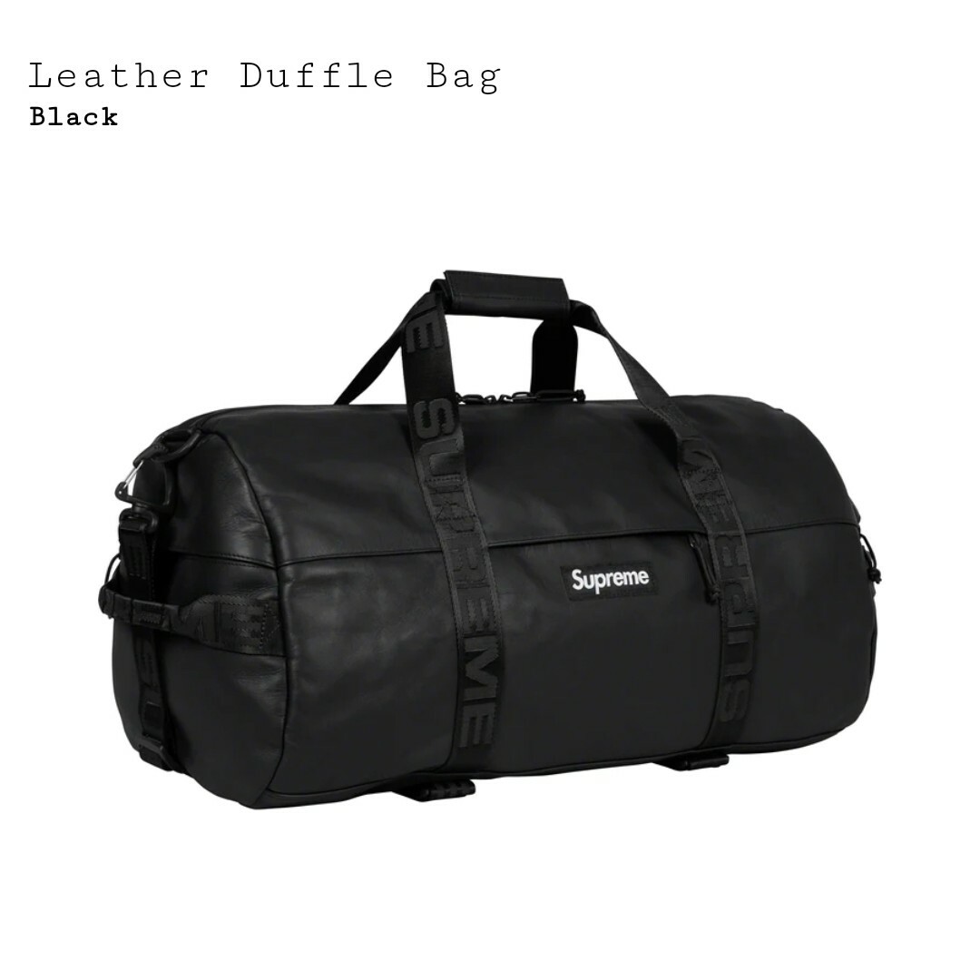 supreme leather duffle bag BLACKシュプリーム