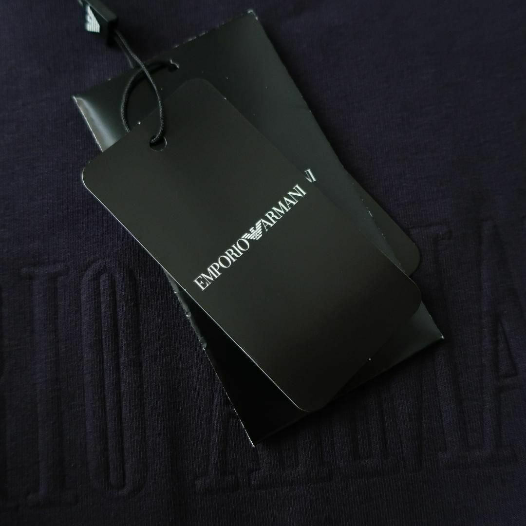 新品 EMPORIO ARMANI ビッグシルエット ロゴ スウェット 紺 S