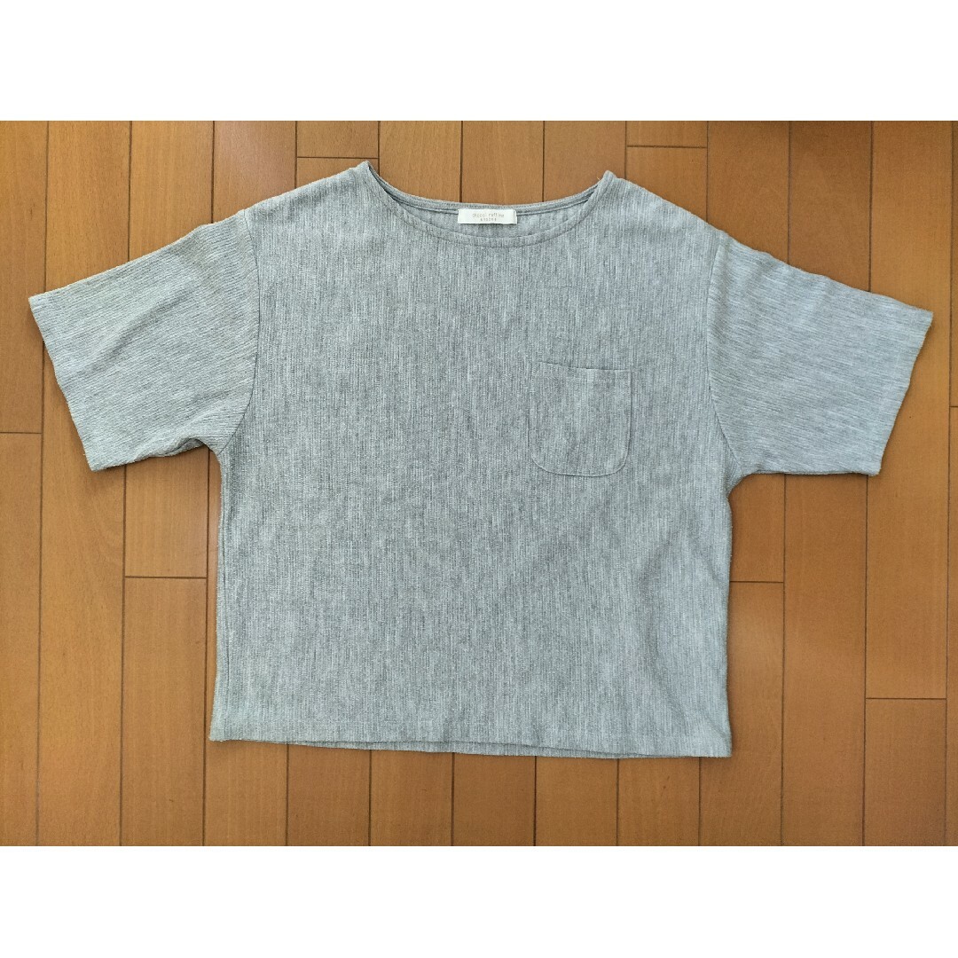 chocol raffine robe　レディース　半袖Ｔシャツ　グレー レディースのトップス(Tシャツ(半袖/袖なし))の商品写真