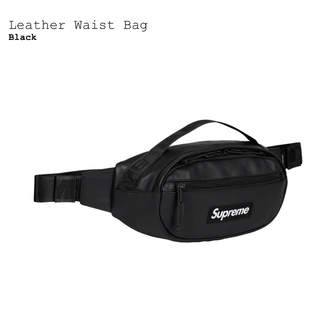 Supreme Leather Waist Bag Blackメンズ