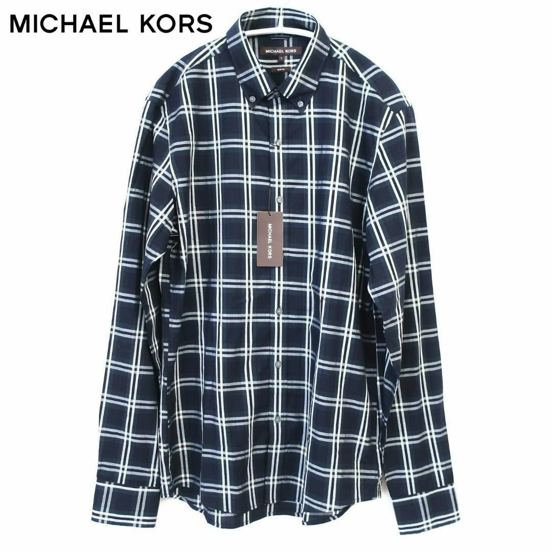 新品 MICHAEL KORS チェック ボタンダウンシャツ 長袖 Sサイズシャツ