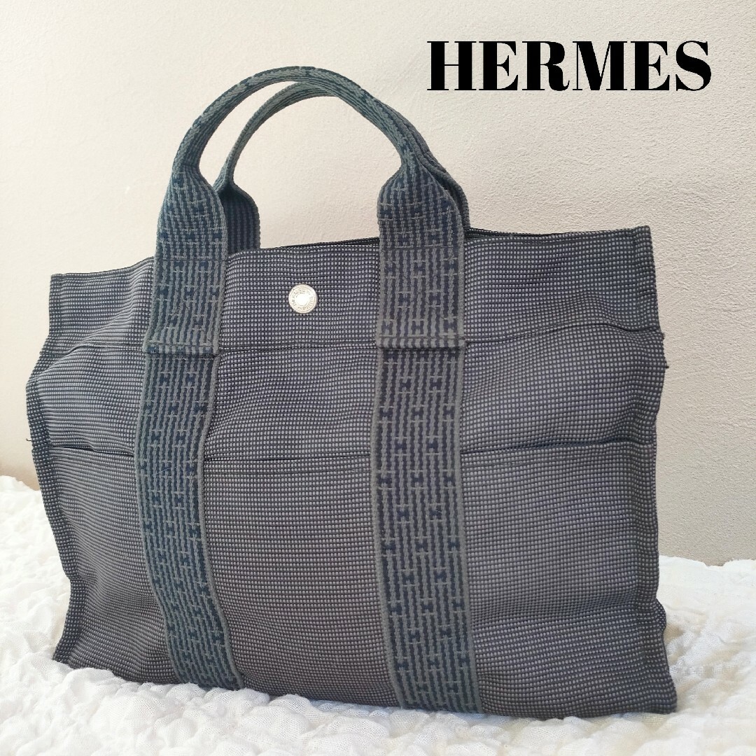 ▼▼HERMES エルメス トートバッグ エールライン PM グレー