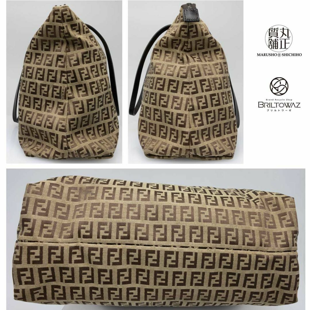 FENDI(フェンディ)のフェンディ ズッキーノ ファスナートートバッグ 23218BH023019 ナイロンジャガード タバコ 肩掛け レディース FENDI USED【中古】【ブリルトワーゼ】【丸正質舗】【質屋】（M211954h） レディースのバッグ(トートバッグ)の商品写真