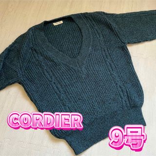 コルディア(CORDIER)のCORDIER コルディア　ニット　セーター　Vネック　厚手　9号(ニット/セーター)