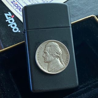 ジッポー(ZIPPO)のZippo 5セントコイン貼り カスタム 1988年製 スリム ジッポーライター(タバコグッズ)