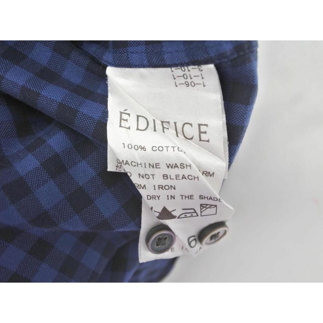 EDIFICE(エディフィス)のEDIFICE エディフィス ギンガムチェック シャツ size46/黒ｘ青 ◇■ メンズ メンズのトップス(シャツ)の商品写真
