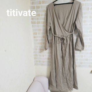 ティティベイト(titivate)のtitivate タグ付き リネン混ロングワンピース(ロングワンピース/マキシワンピース)