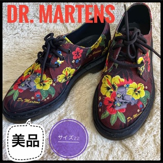 ドクターマーチン(Dr.Martens)のDr.Martens ドクターマーチン 22.0cm 3ホー　花柄 ドクロ 靴(ローファー/革靴)