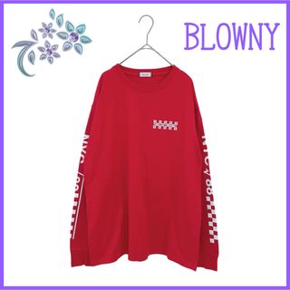 ブラウニー(BROWNY)の【BROWNY】長袖 Tシャツ ロンＴ チェッカーフラッグ ロゴ 袖ロゴ(Tシャツ/カットソー(七分/長袖))