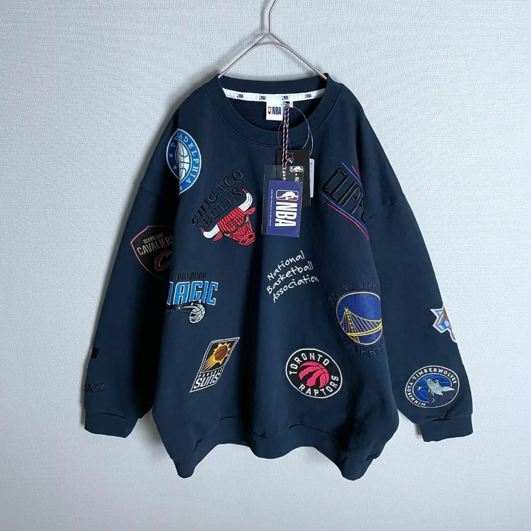 【新品☆XLサイズ☆別注モデル】NBA チームワッペン刺繍 スウェット入手困難