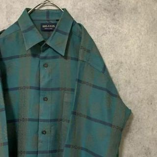 90s vintage 柄シャツ　長袖　日本製　メンズ M 古着　個性派　総柄(シャツ)