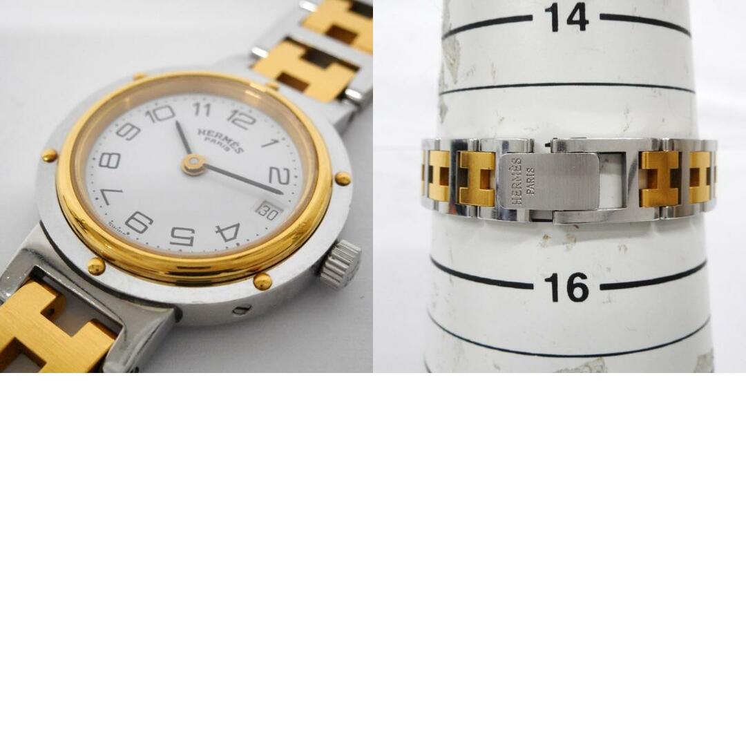 Hermes - エルメス レディース腕時計 クリッパー SS×GP ホワイト文字盤