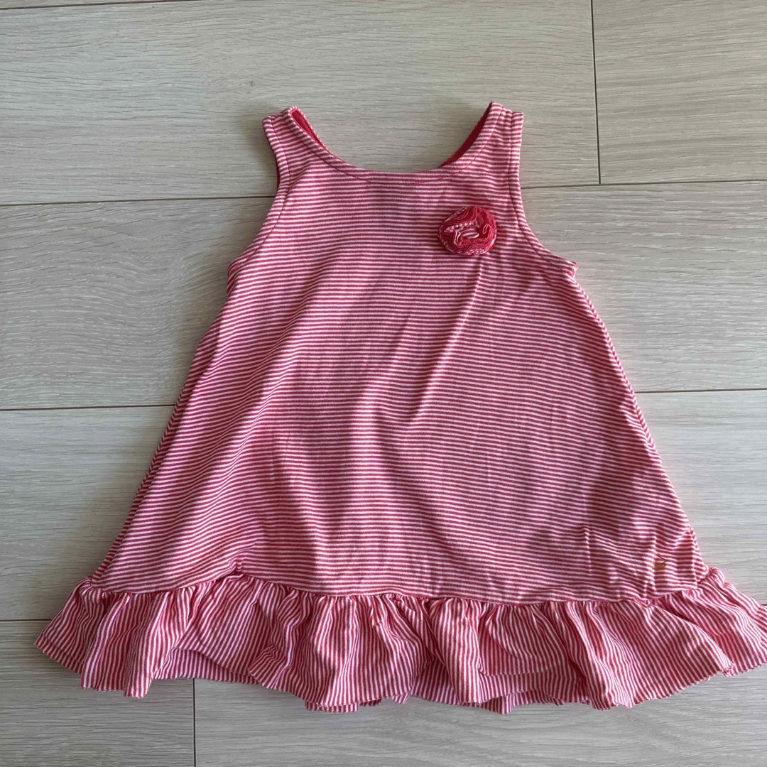 PETIT BATEAU(プチバトー)のプチバトー　マリニエール　ワンピース　赤 キッズ/ベビー/マタニティのベビー服(~85cm)(ワンピース)の商品写真