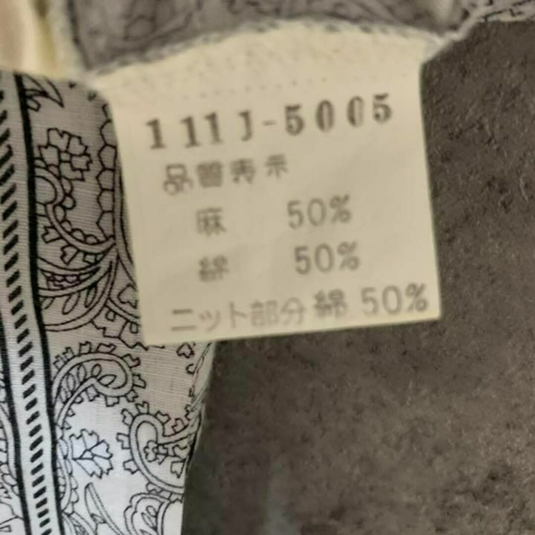90S vintage 総柄　リネンシャツ　メンズ　L 　長袖　個性派