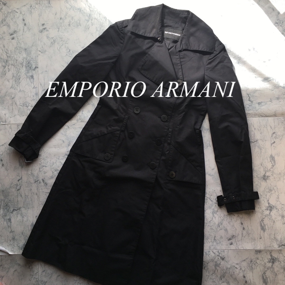 EMPORIO ARMANI エンポリオアルマーニ ブラック トレンチコート-