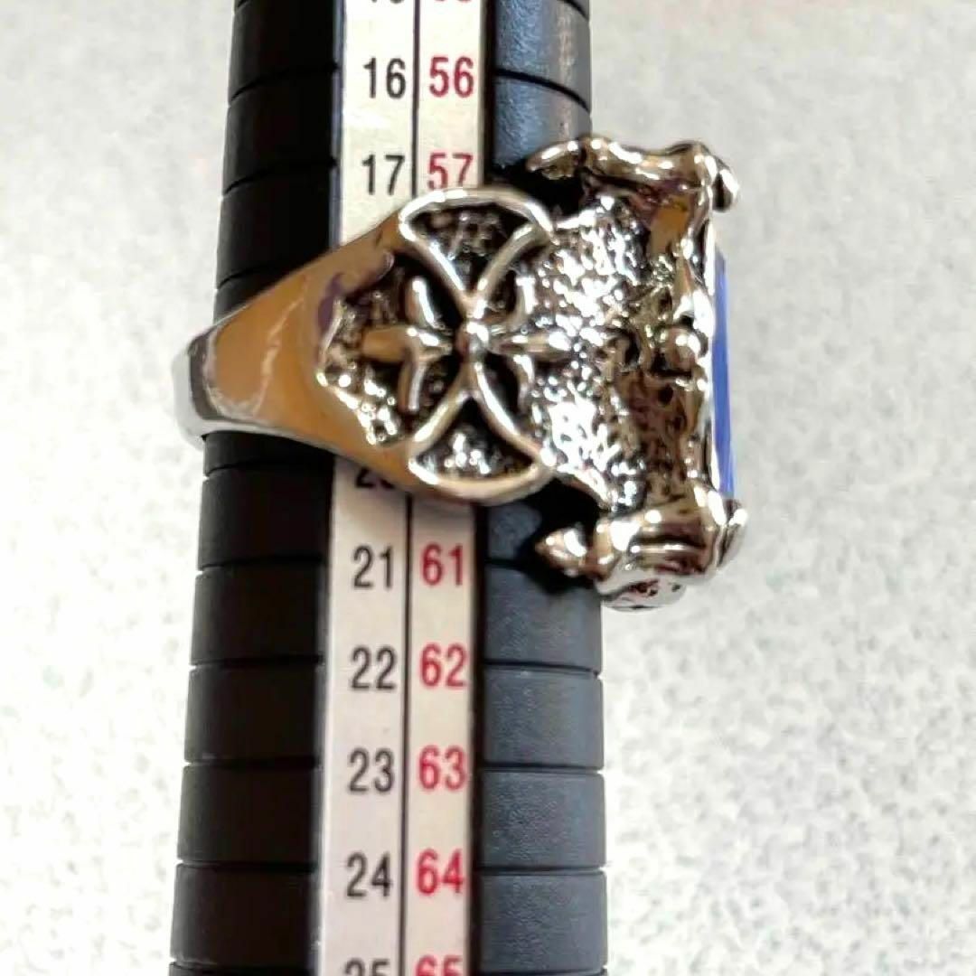 指輪　メンズ　シルバー　スクエア　ブリンブリン　海外　ユニーク　かっこいい　スタ メンズのアクセサリー(リング(指輪))の商品写真
