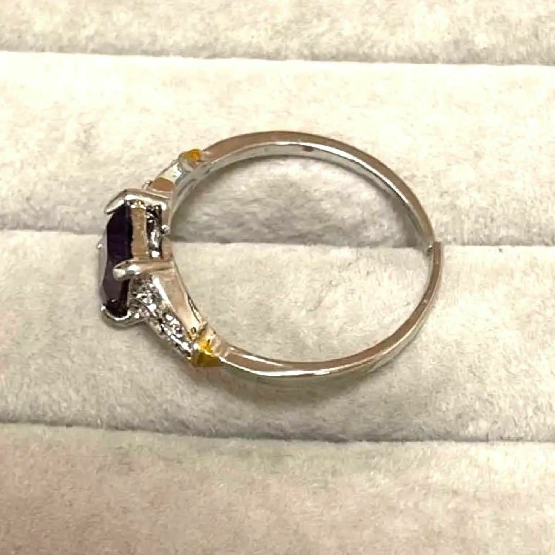 指輪　レディース　シルバー　クラシック　四角　アメジスト　キラキラ　パープル レディースのアクセサリー(リング(指輪))の商品写真