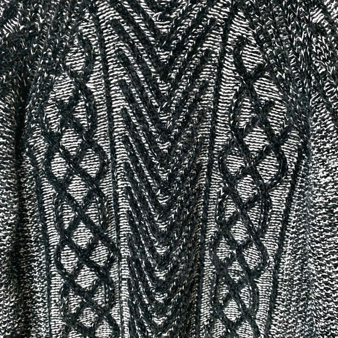 MORGAN HOMME(モルガンオム)のMORGAN HOMME ニットセーター M 3D ブラック レディース 古着  レディースのトップス(ニット/セーター)の商品写真