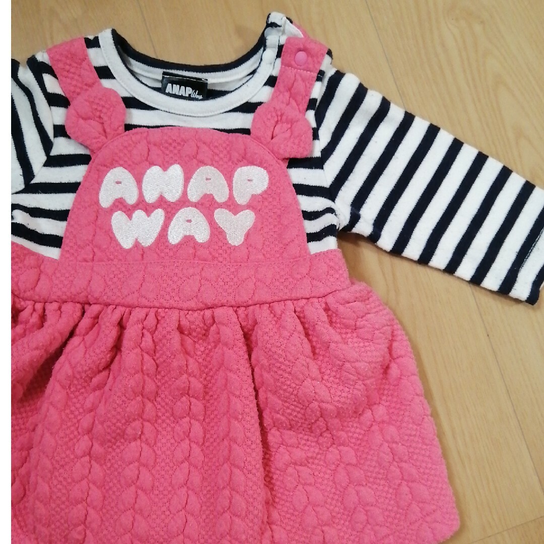 ANAP(アナップ)のANAP　長袖ロンパース　カバーオール　SIZE70 キッズ/ベビー/マタニティのベビー服(~85cm)(カバーオール)の商品写真