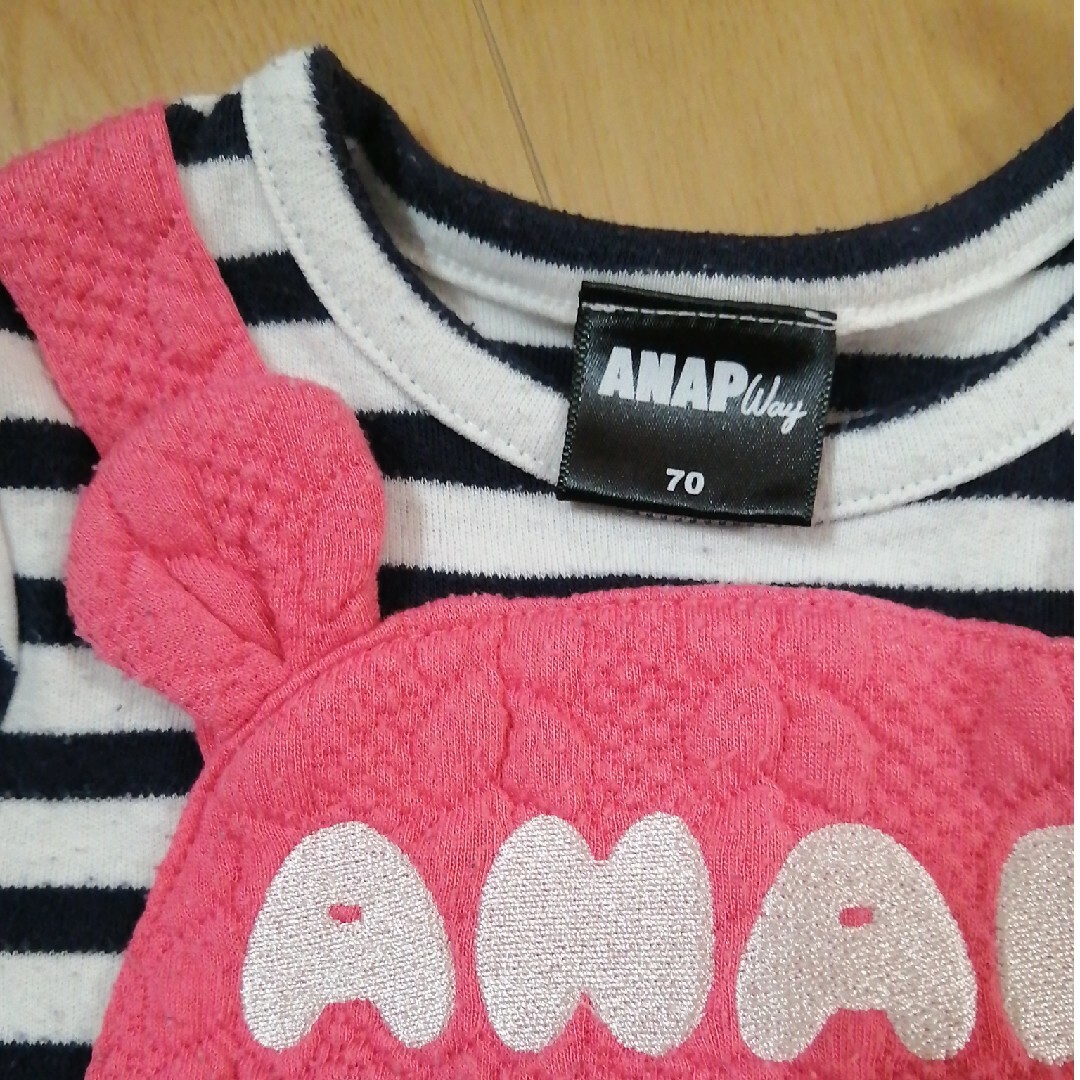 ANAP(アナップ)のANAP　長袖ロンパース　カバーオール　SIZE70 キッズ/ベビー/マタニティのベビー服(~85cm)(カバーオール)の商品写真