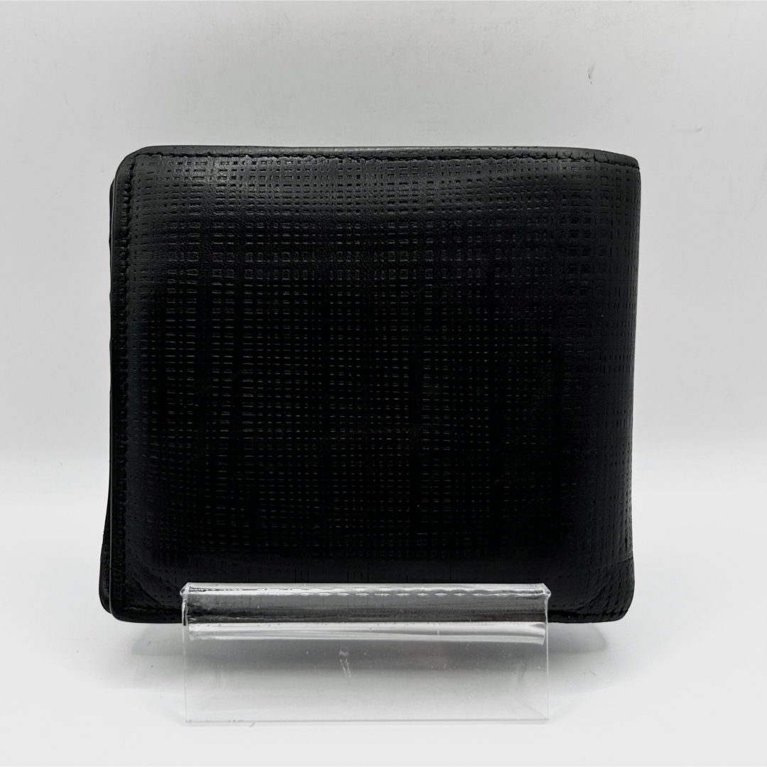 LOEWE - 美品 LOEWE レザー 二つ折り財布 リネン アナグラム ロゴ 型