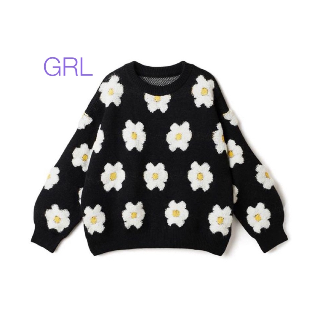 GRL(グレイル)の【GRL】グレイル デイジー柄ニットトップス[at1653] レディースのトップス(ニット/セーター)の商品写真