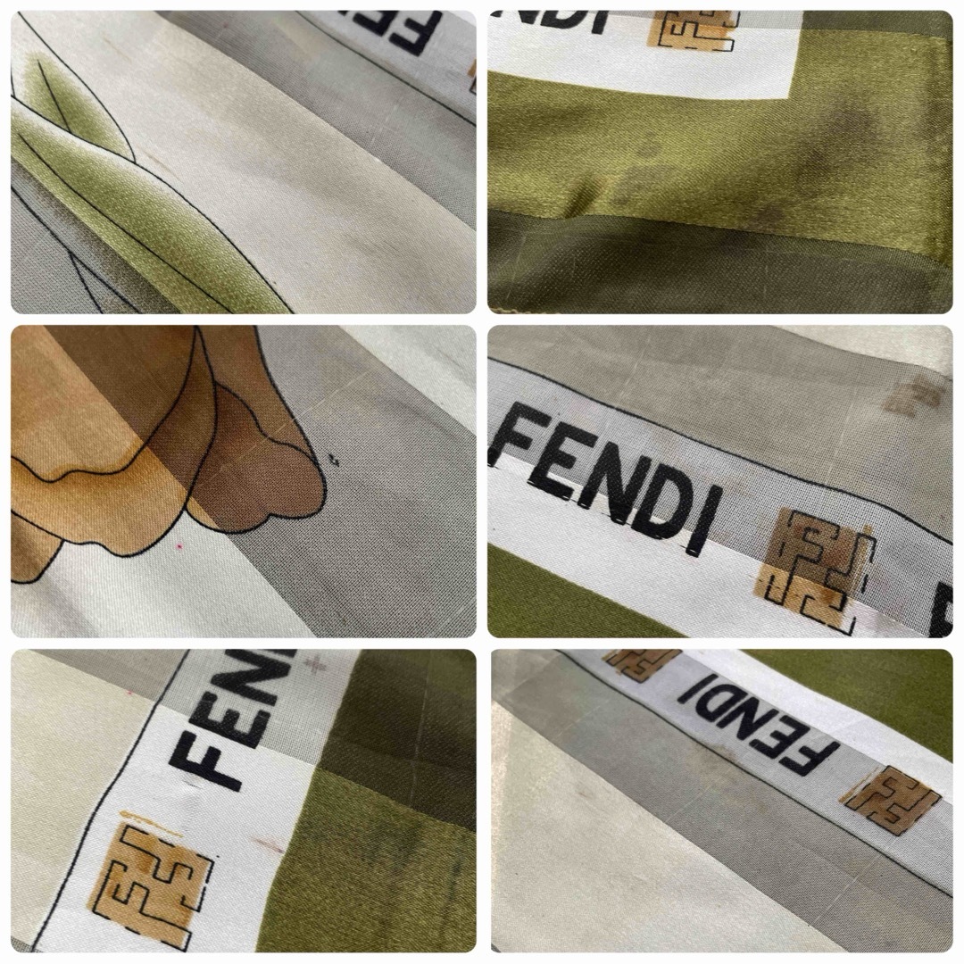 FENDI - FENDI フェンディ 大判スカーフ ロゴ チューリップ FENDI - FENDI フェンディ 大判スカーフ ロゴ チューリップ