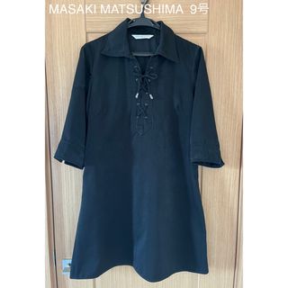 美品 マサキマツシマ MASAKI MATSUSHIMA シャツ ベスト レイヤード ロングスリーブ コンバーチブルカフス ストライプ トップス レディース 3(L相当) ブラック