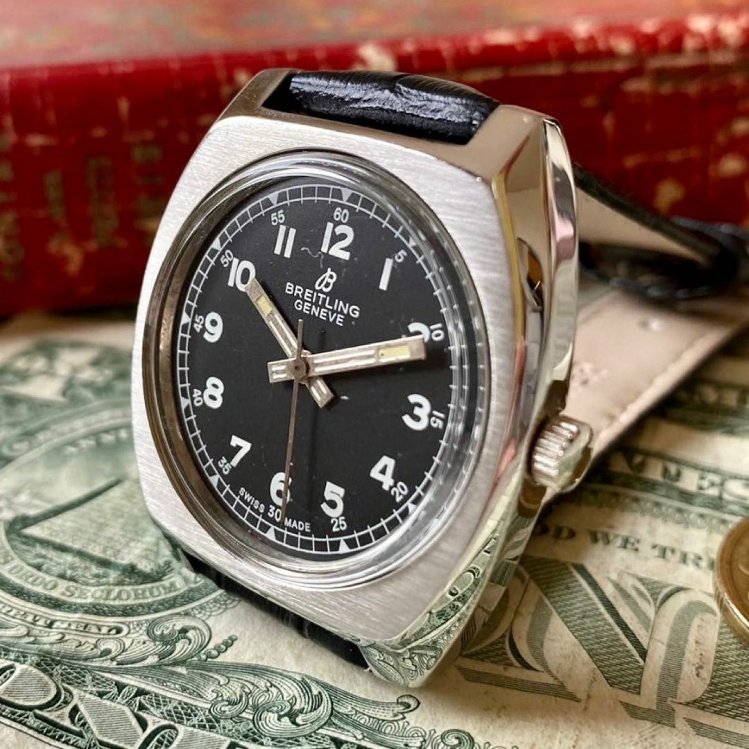 BREITLING(ブライトリング)の【レトロな印象】ブライトリング メンズ腕時計 ブラック 手巻き ヴィンテージ メンズの時計(腕時計(アナログ))の商品写真