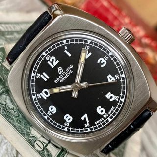 ブライトリング(BREITLING)の【レトロな印象】ブライトリング メンズ腕時計 ブラック 手巻き ヴィンテージ(腕時計(アナログ))