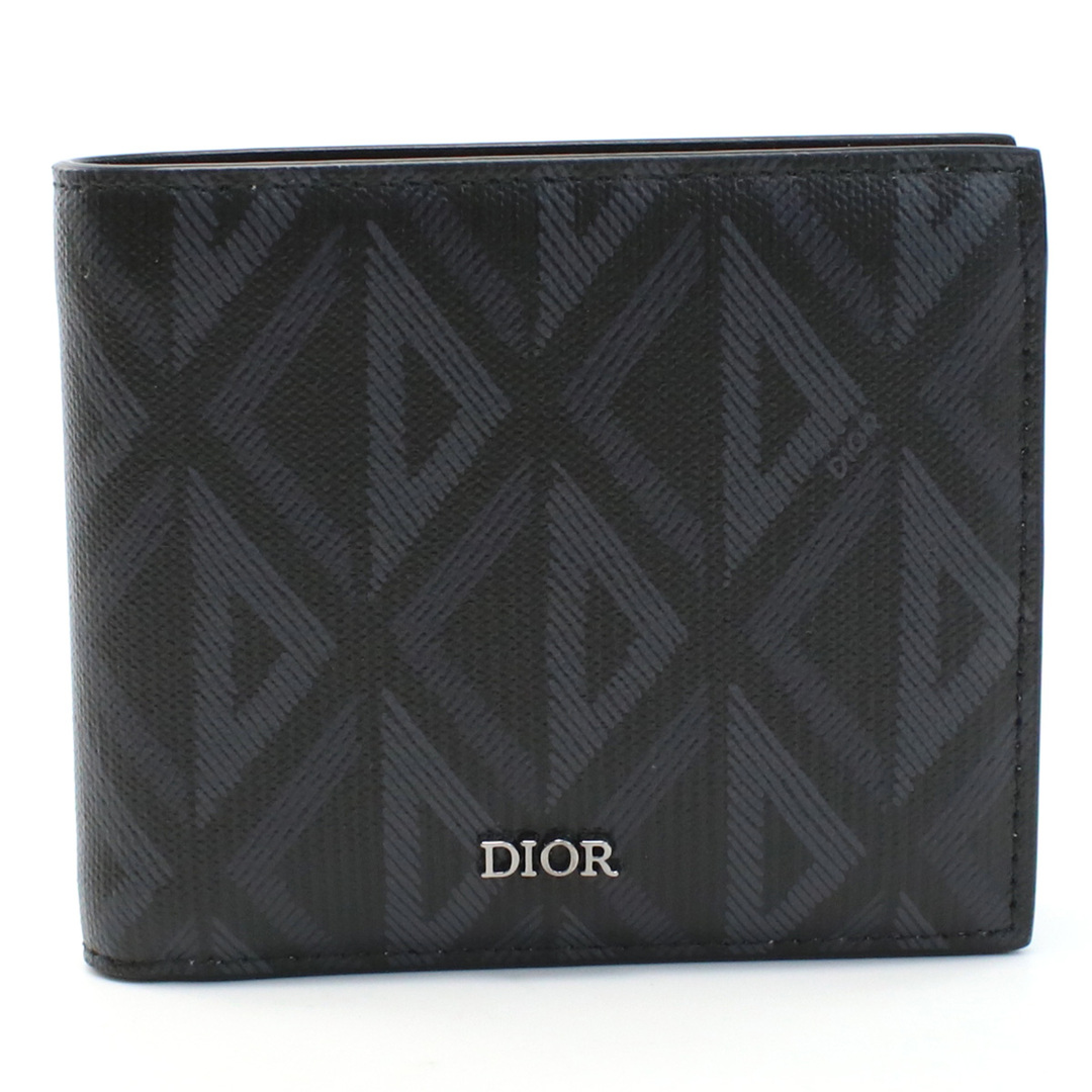 Dior ディオール 2ESBC027 二折財布小銭入付き ブラック グレー系 メンズイタリア付属品