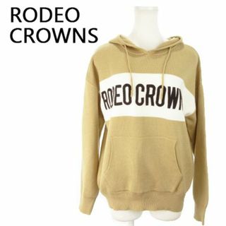 ロデオクラウンズ(RODEO CROWNS)のロデオクラウンズ ラインロゴニットパーカー F ベージュ 231030MN3R(パーカー)