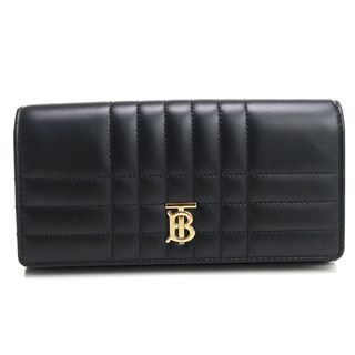 バーバリー(BURBERRY)のBURBERRY バーバリー 8062339 長財布ニ折小銭入付き BLACK-LIGHT GOLD ブラック レディース(財布)