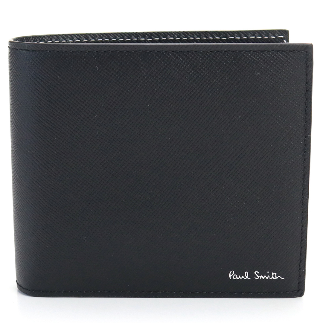 純正BOXダメージ箇所Paul Smith ポール・スミス M1A4833 二折財布小銭入付き BLACK ブラック メンズ