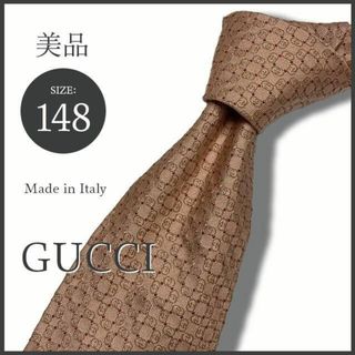 グッチ(Gucci)の最高級 グッチ GUCCI マイクロGG総柄 ネクタイ オレンジ 総シルク 極美(ネクタイ)