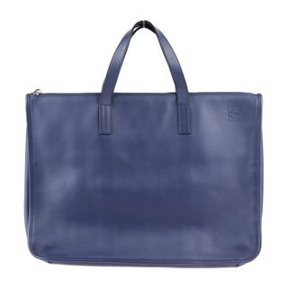 ロエベ(LOEWE)のLOEWE ロエベ  ニュートレド ビジネスバッグ 358.29.L18 レザー   ブルー シルバー金具  ブリーフケース 書類鞄 ハンドバッグ アナグラム 【本物保証】(ビジネスバッグ)