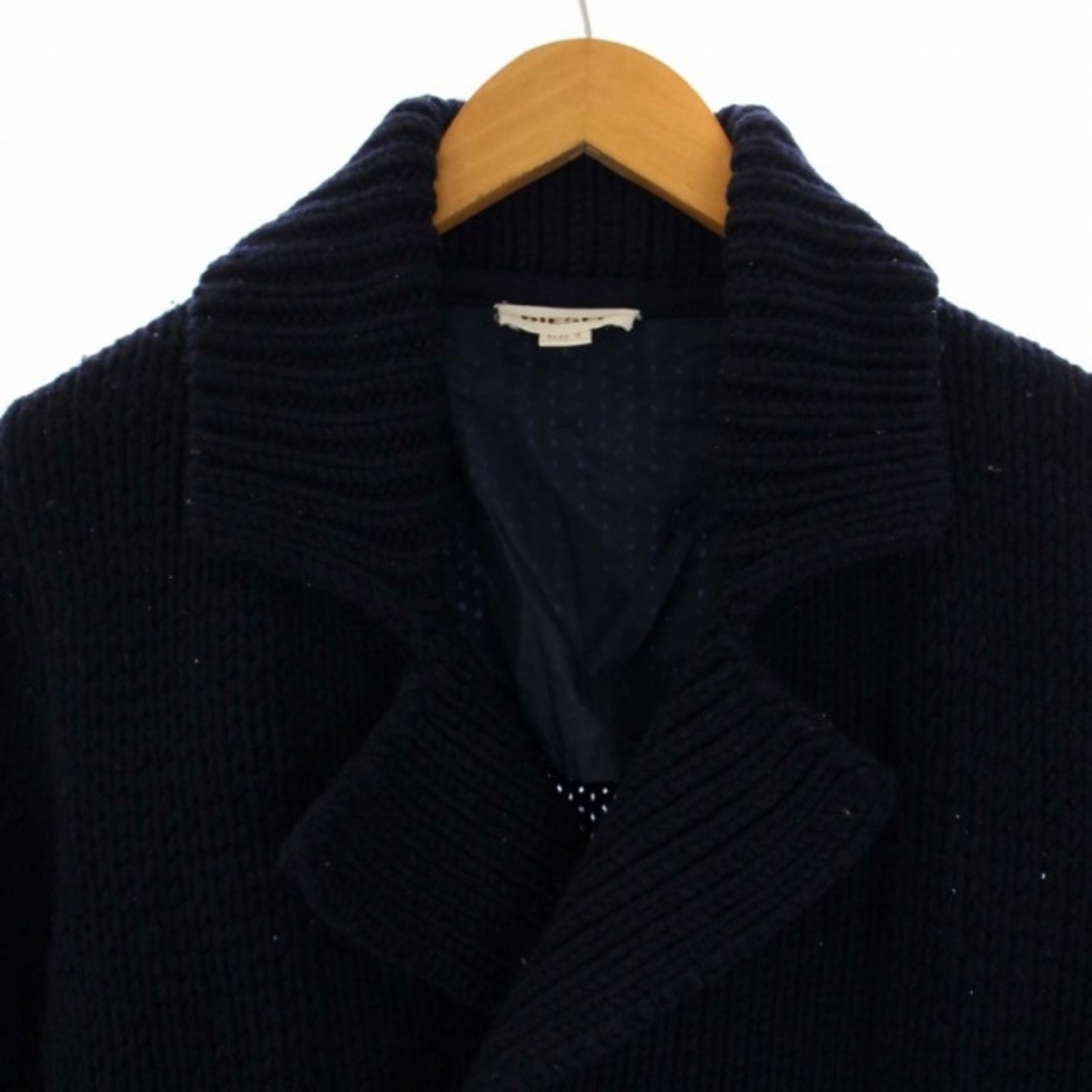 DIESEL(ディーゼル)のディーゼル DIESEL ニット Pコート ピーコート ウール S 紺 メンズのジャケット/アウター(ピーコート)の商品写真