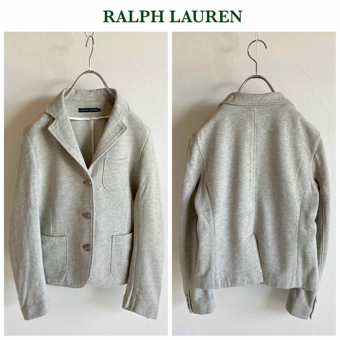 Ralph Lauren(ラルフローレン)のビンテージ ラルフローレン 銀釦 スウェット テーラードジャケット  ブレザー レディースのジャケット/アウター(テーラードジャケット)の商品写真