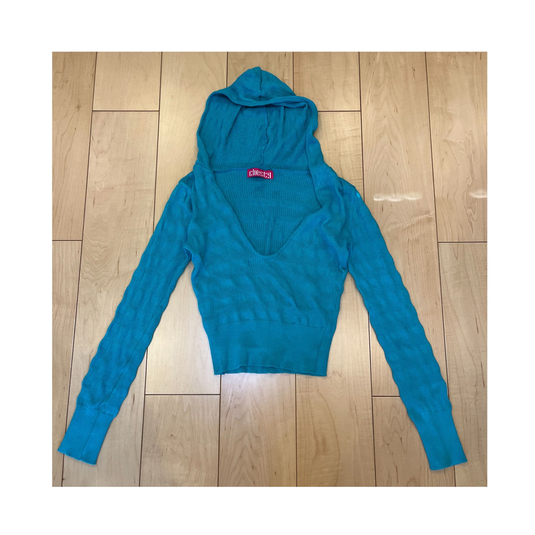 専用 90s vintage knit cropped hoodie レディースのトップス(ニット/セーター)の商品写真